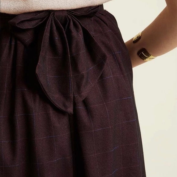 COPY - ModCloth Plus Size Refined Timing A-Line Skirt Plaid in Maroon - Picture 2 of 5